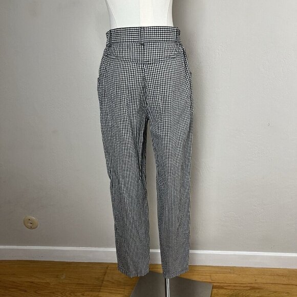 Urban Outfitters Silence Noise Gingham Black Plaid Tapered Trousers Pants Size 4 - Picture 5 of 13